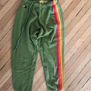 Aviator Nation 5-Stripe Sweatpants Green